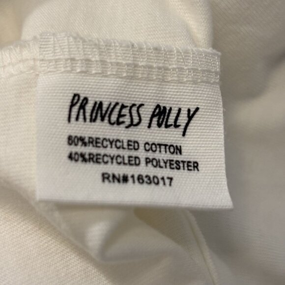 Italia Stamp Graphic White Crop T-Shirt By Princess Polly Size 8 - Picture 7 of 8